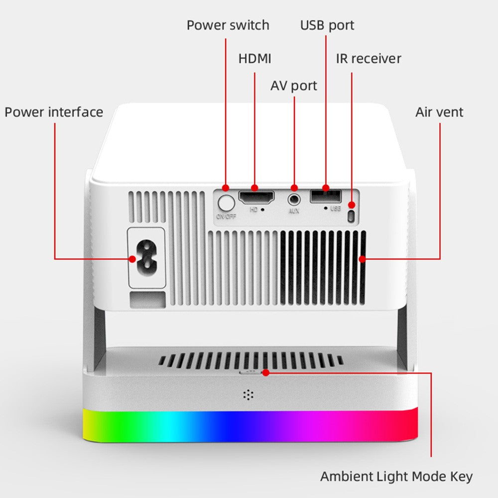 Y8S PRO X3 Smart Projector 720P HD 180 ANSI Mini Portable WiFi Bluetooth-compatible Home Theater System