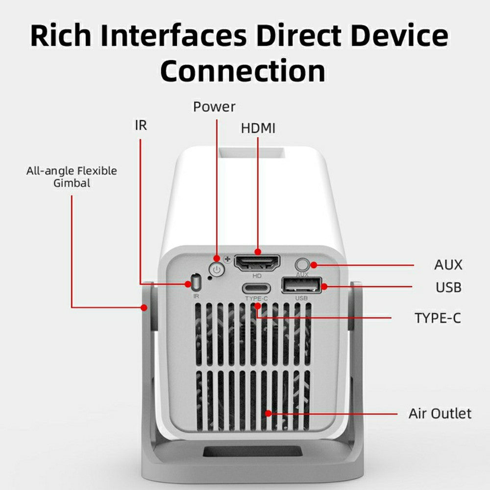P40 Smart Projector Native 720P HD Portable Mini Projector 5G WiFi Wireless Screen Mirroring Home Theater