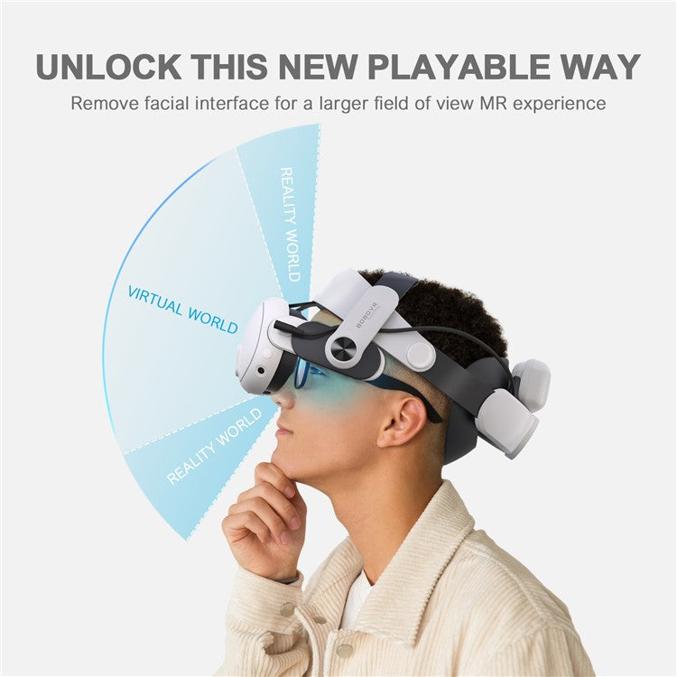 BOBOVR M3 Pro For Meta Quest 3S / 3 VR Headset Head Strap 5200mAh Battery Pack Headband