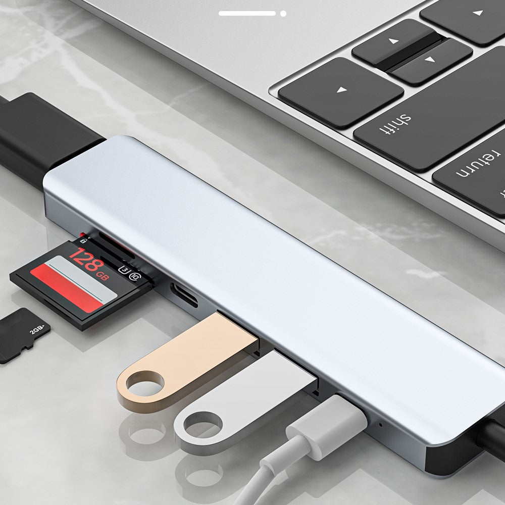 2121 7-in-1 USB-C Docking Station Lightweight Portable USB Hub Adapter Multi-Port Type-C Converter Support HD 4K 30Hz, PD 87W, 5.0Gbps Data Transmission