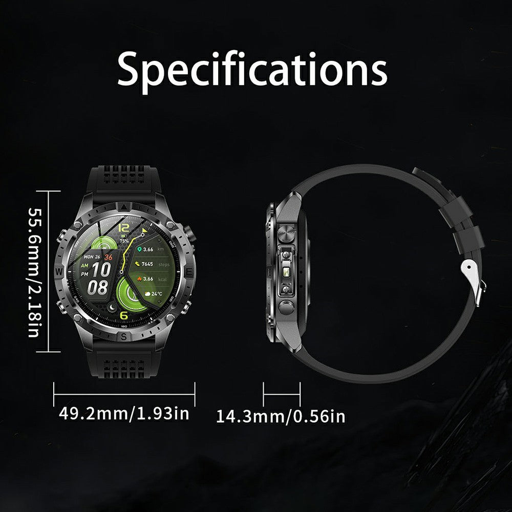 Y102 1.43 Inch AMOLED Screen Smart Watch GPS Positioning Bluetooth-compatible Call Health Monitor Waterproof Fitness Tracker