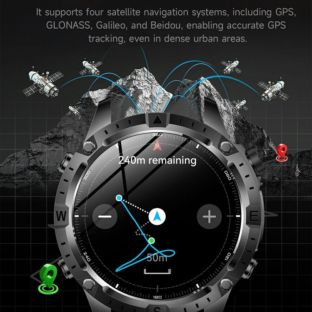 Y102 1.43 Inch AMOLED Screen Smart Watch GPS Positioning Bluetooth-compatible Call Health Monitor Waterproof Fitness Tracker