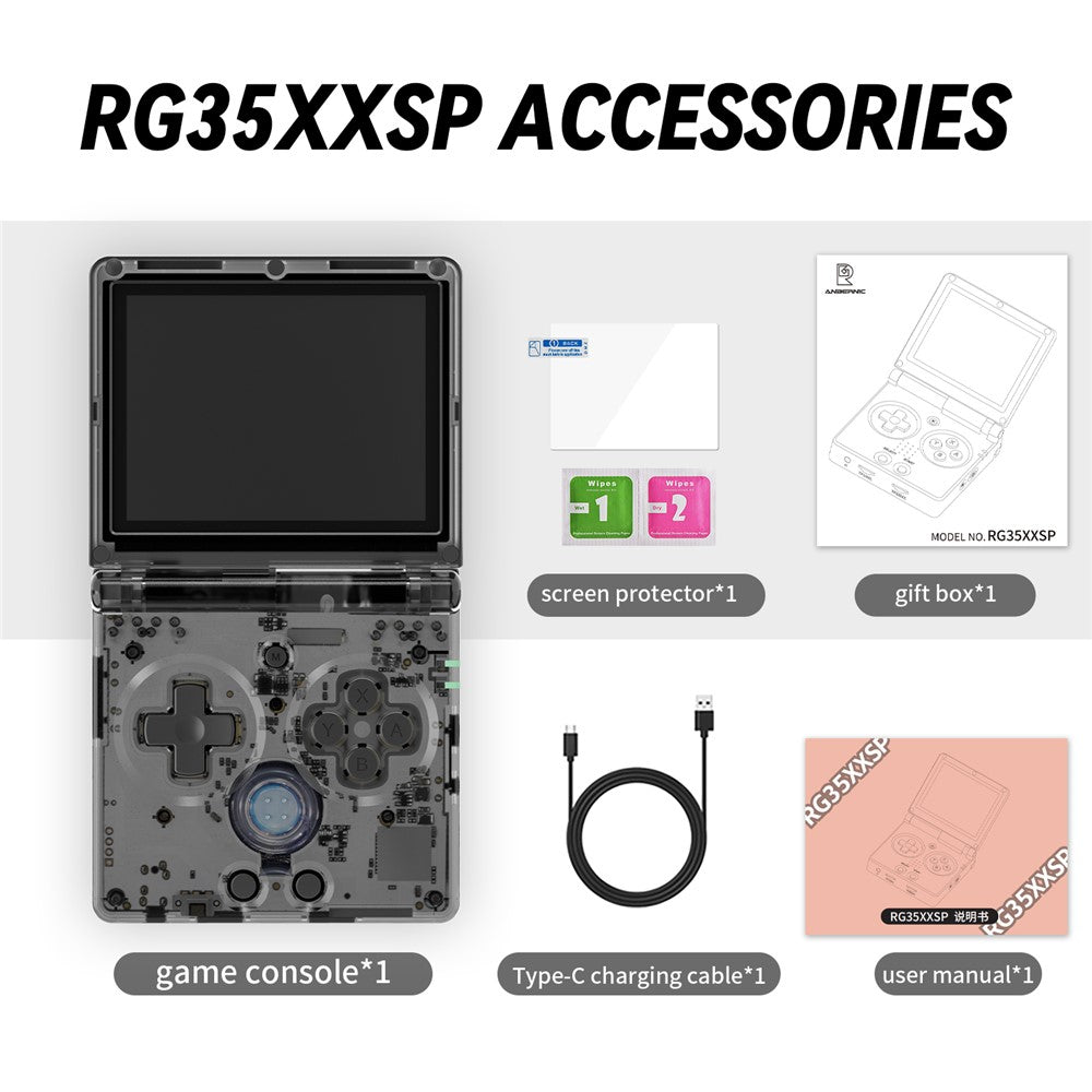 ANBERNIC RG35XXSP Flip Handheld Game Console 64GB 5000+Games Support Streaming (English Version)
