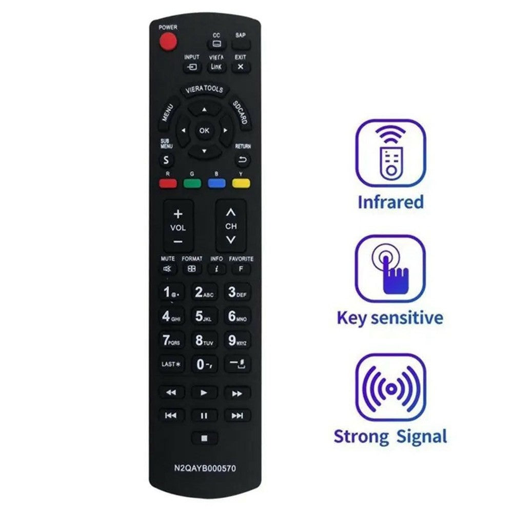 N2QAYB000570 Infrared Remote Control for Panasonic TV Ergonomic Wireless Replacement Television IR Controller