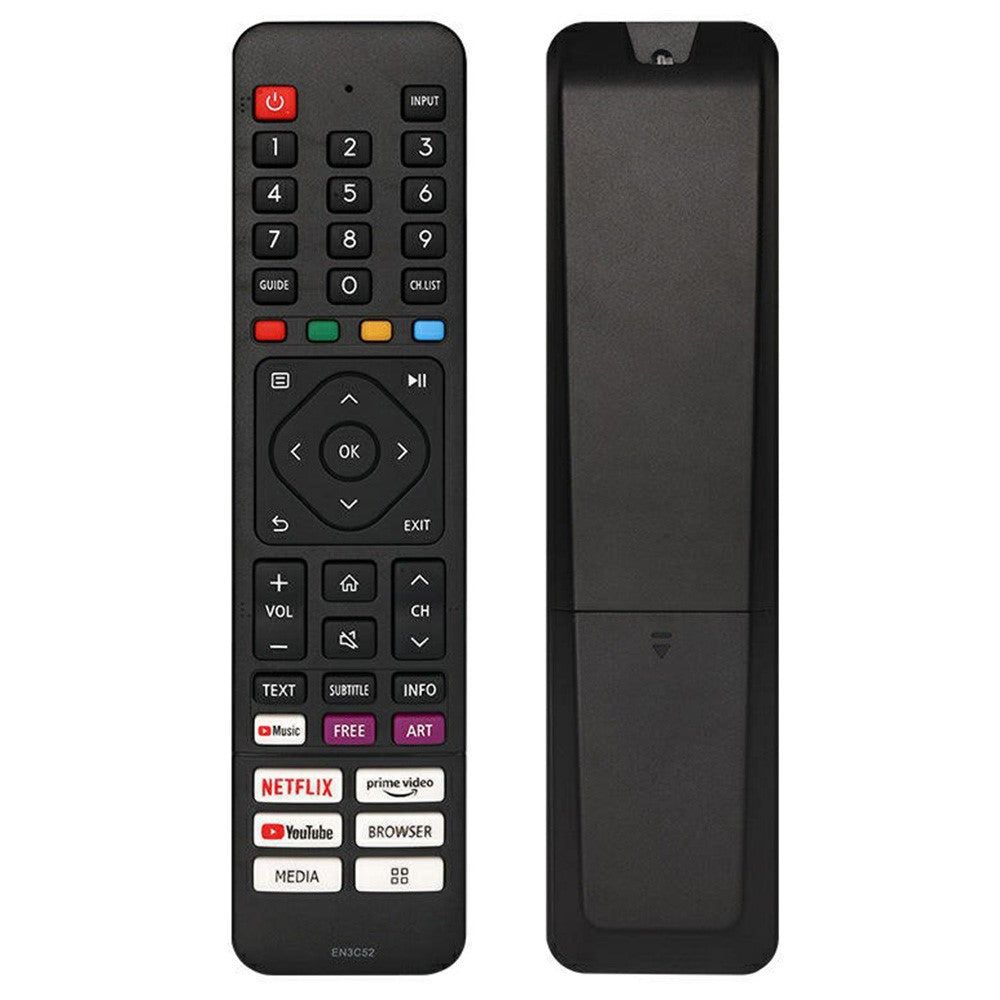 EN3C52 IR Remote Control for Hisense TV Ergonomic Infrared Wireless Replacement Television Controller