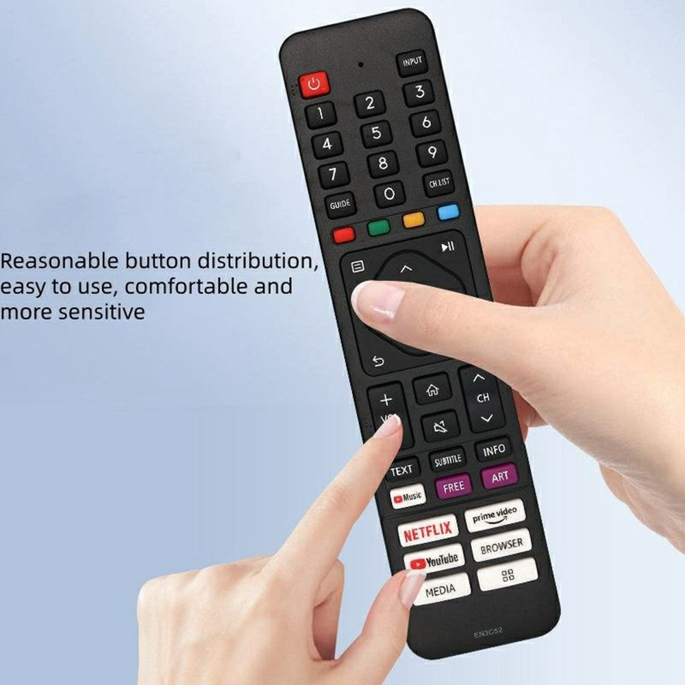 EN3C52 IR Remote Control for Hisense TV Ergonomic Infrared Wireless Replacement Television Controller