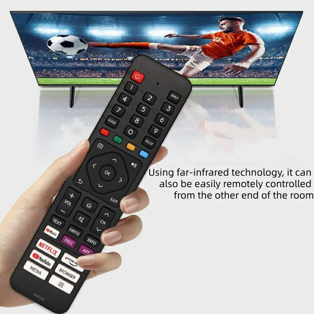 EN3C52 IR Remote Control for Hisense TV Ergonomic Infrared Wireless Replacement Television Controller