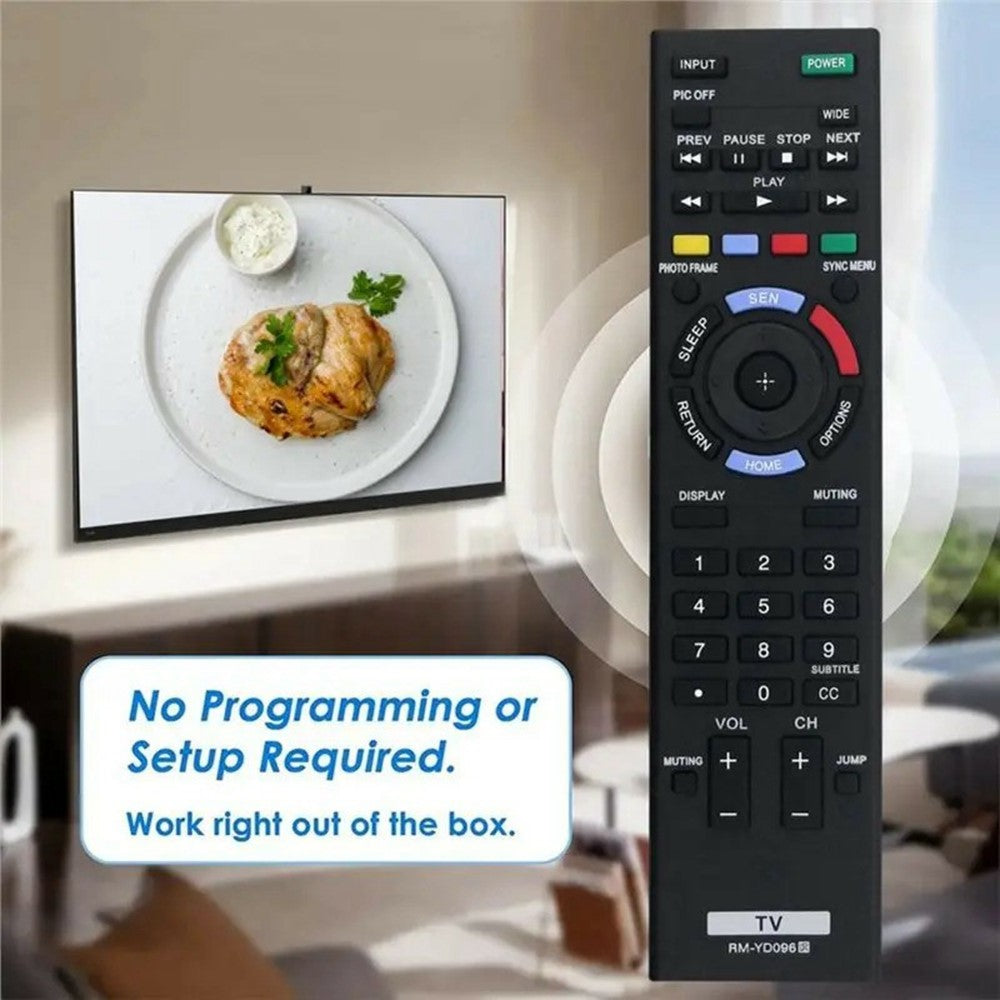 RM-YD096 Television Remote Control for Sony TV Ergonomic Infrared IR Wireless Replacement Controller
