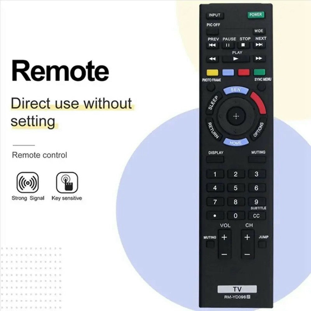 RM-YD096 Television Remote Control for Sony TV Ergonomic Infrared IR Wireless Replacement Controller