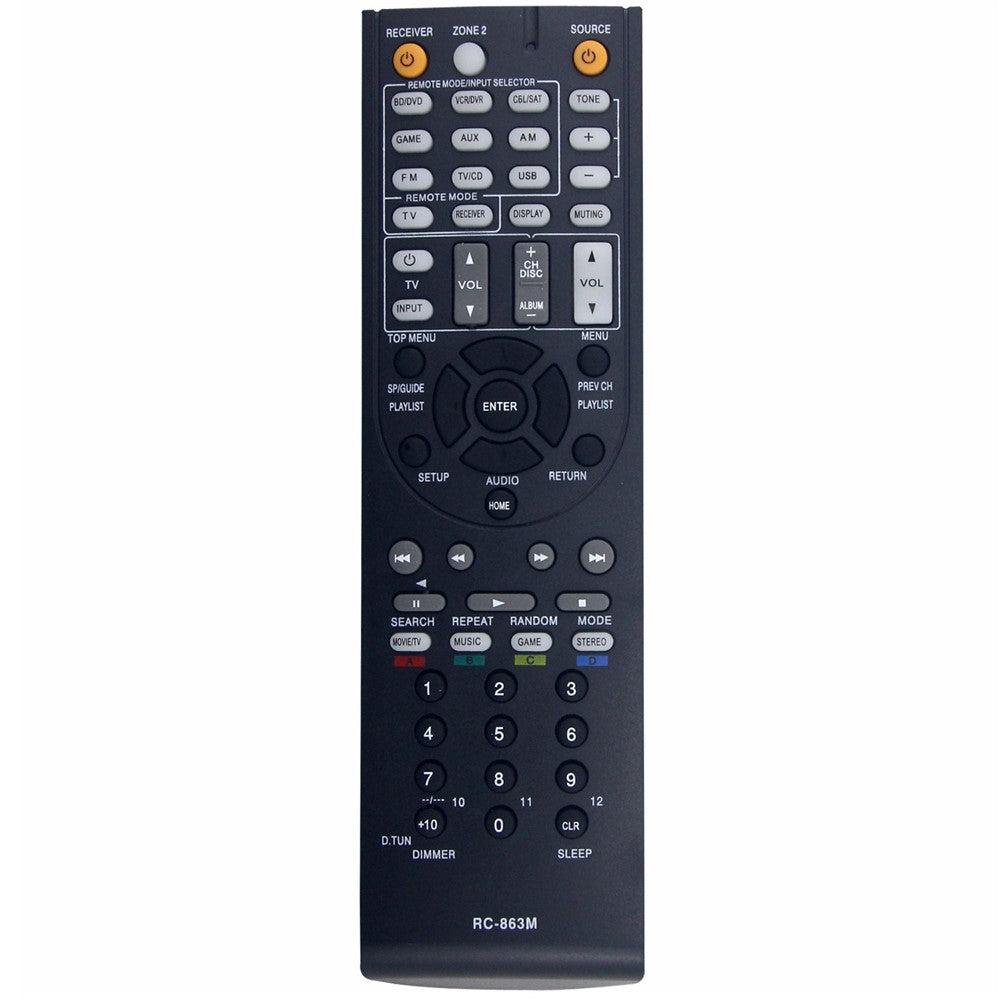 RC-863M Infrared Remote Control for Onkyo AV Receiver Ergonomic IR Wireless Replacement Controller