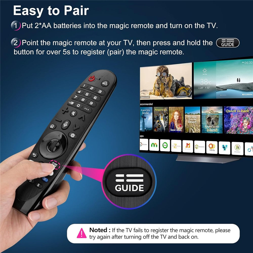 AKB75855501 For LG LCD TV Remote Control 1-8m Transmission Replacement Television Controller (No Air Mouse / Voice Control Function)
