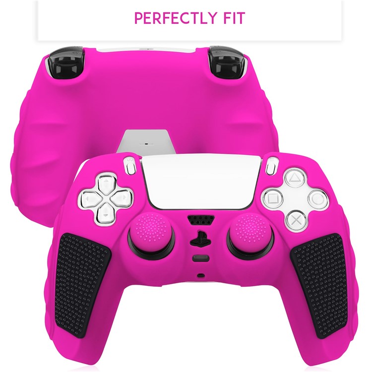 For Sony PlayStation 5 Controller Silicone Case with 8 Joy-Stick Caps Color Matching Protective Cove
