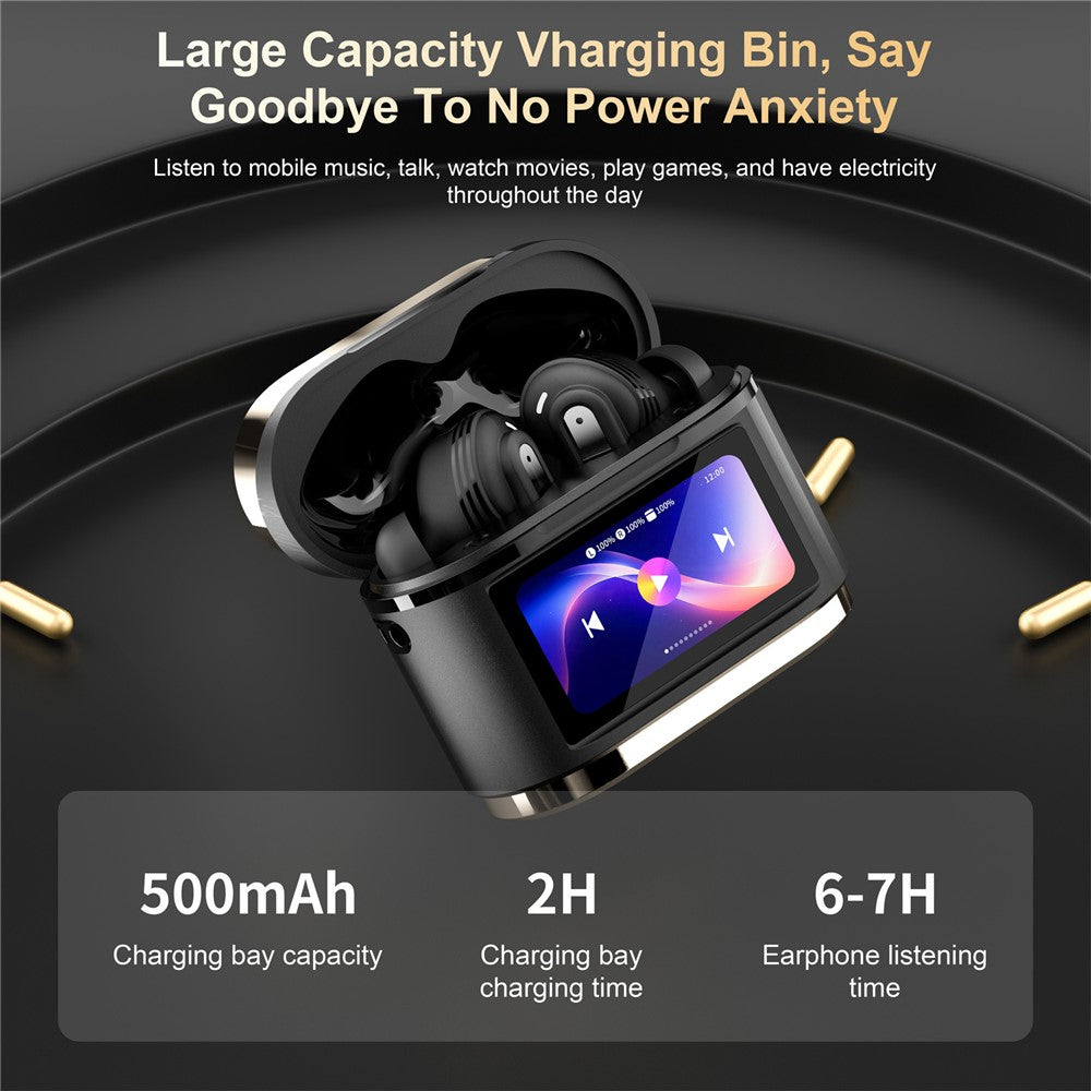 BD2 Smart Digital Display Touch Screen Wireless Bluetooth-compatible Headset ANC+ENC Noise Cancelling