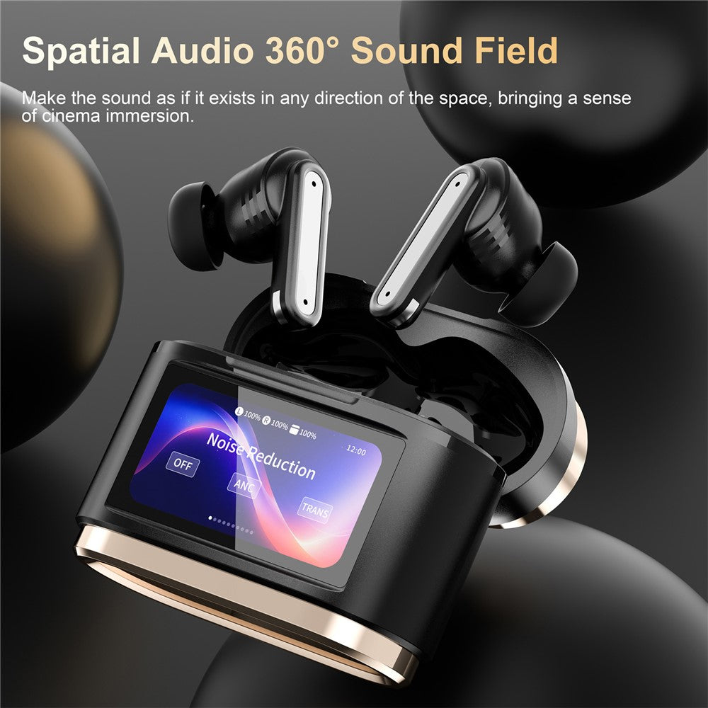 BD2 Smart Digital Display Touch Screen Wireless Bluetooth-compatible Headset ANC+ENC Noise Cancelling