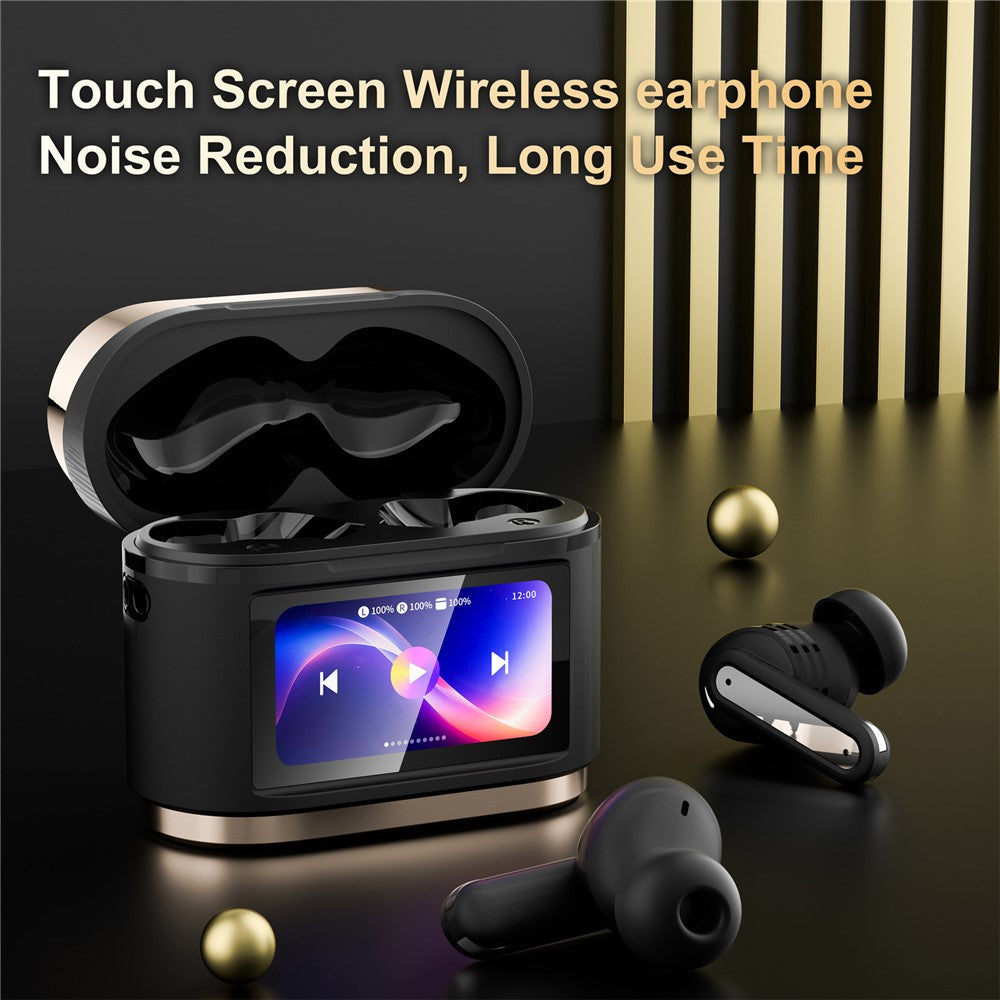 BD2 Smart Digital Display Touch Screen Wireless Bluetooth-compatible Headset ANC+ENC Noise Cancelling