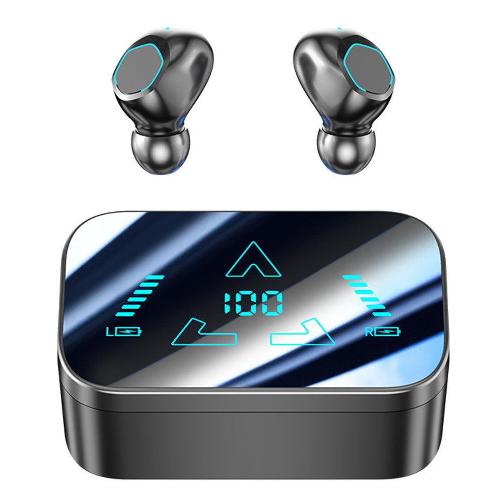 M48 Bluetooth-compatible Earphones Noise Reduction Gaming Wireless Earbuds with Digital Display Sliding Charging Case