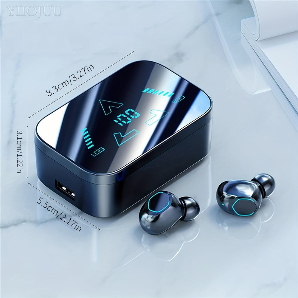M48 Bluetooth-compatible Earphones Noise Reduction Gaming Wireless Earbuds with Digital Display Sliding Charging Case