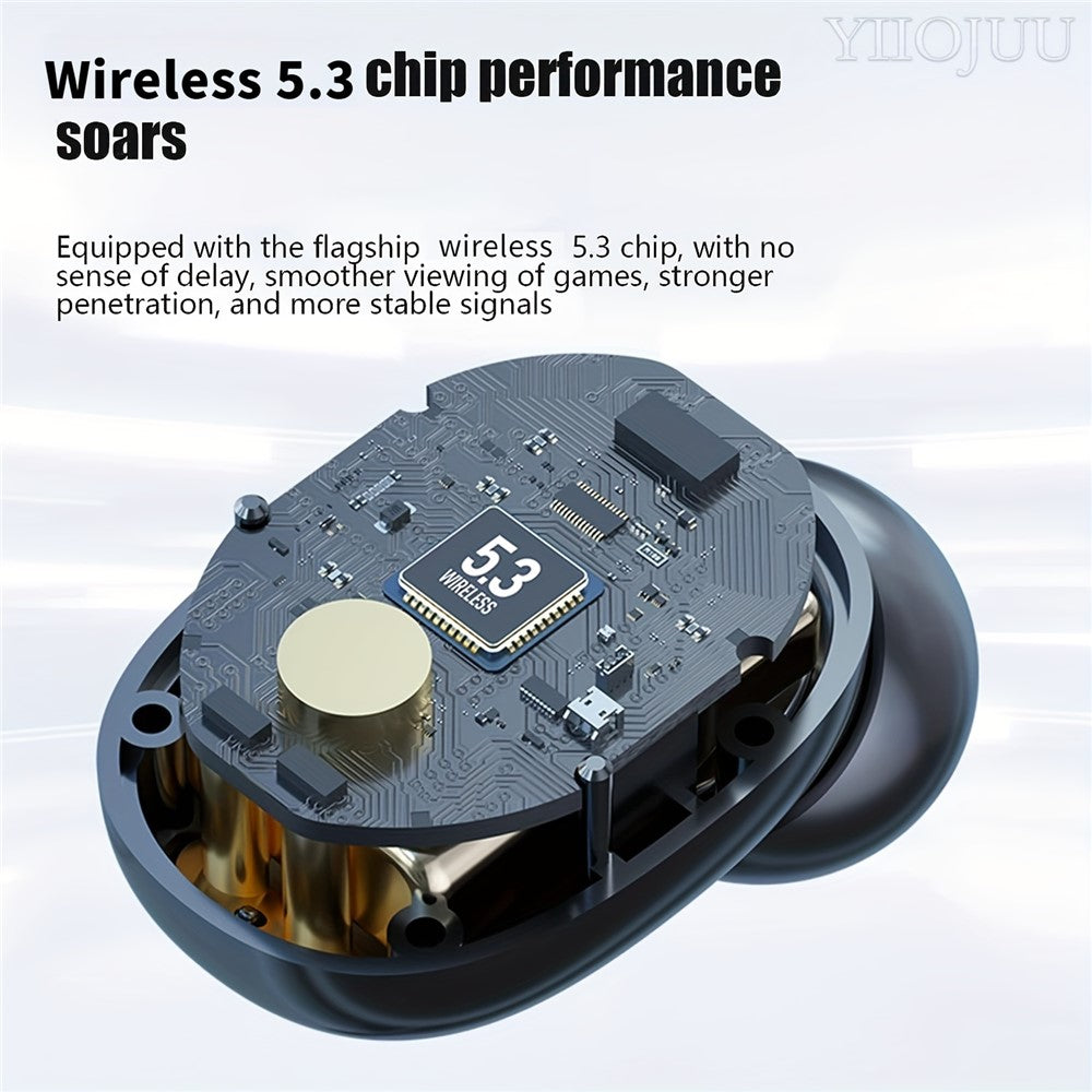 M48 Bluetooth-compatible Earphones Noise Reduction Gaming Wireless Earbuds with Digital Display Sliding Charging Case