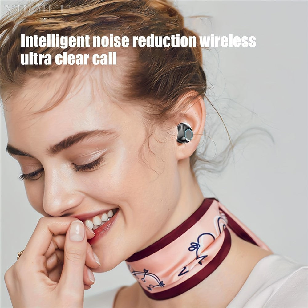 M48 Bluetooth-compatible Earphones Noise Reduction Gaming Wireless Earbuds with Digital Display Sliding Charging Case