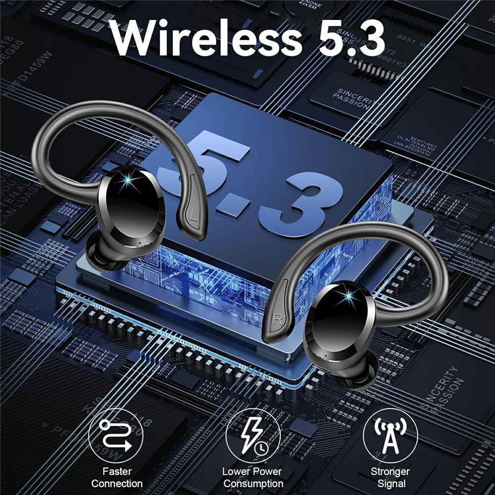 Q38 1 Pair Ear-Hook In-Ear Earphones Noise Cancelling Stereo Headphones Wireless Earbuds