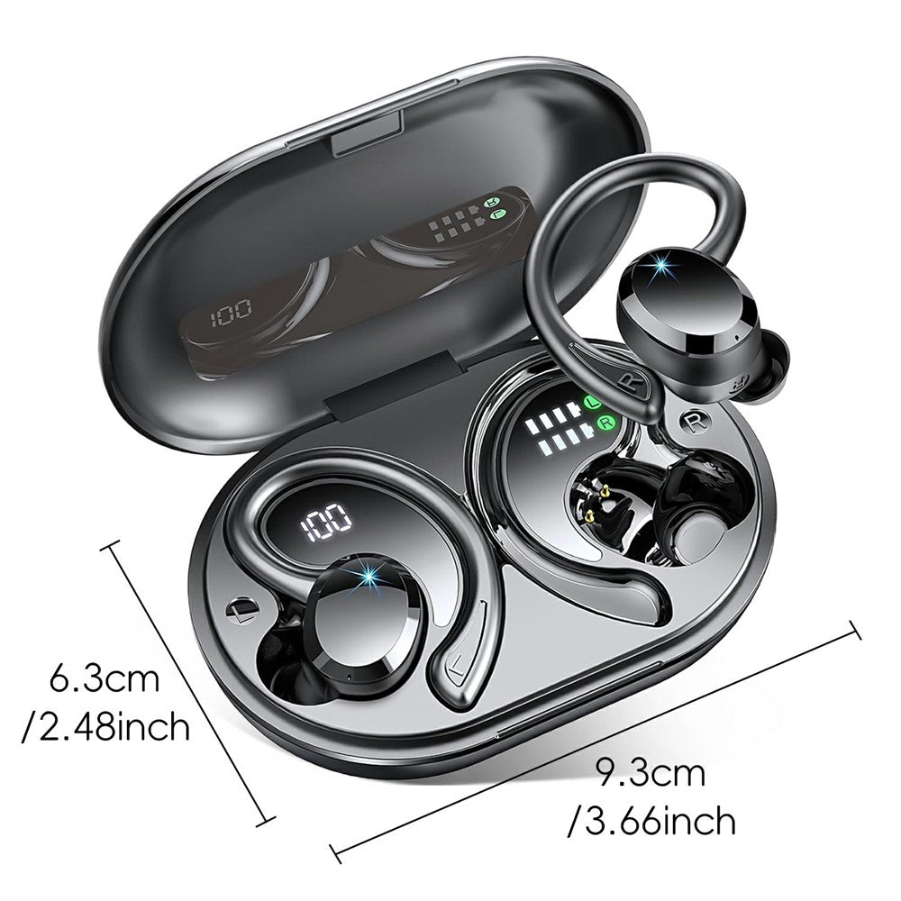 Q38 1 Pair Ear-Hook In-Ear Earphones Noise Cancelling Stereo Headphones Wireless Earbuds