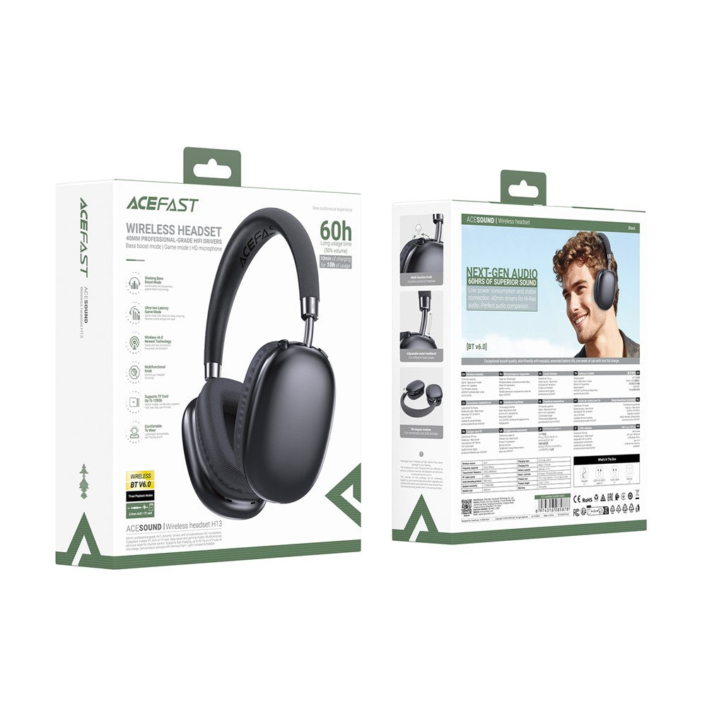 ACEFAST H13 Bluetooth-Compatible Headphone Low Latency Over Ear Gaming Headset