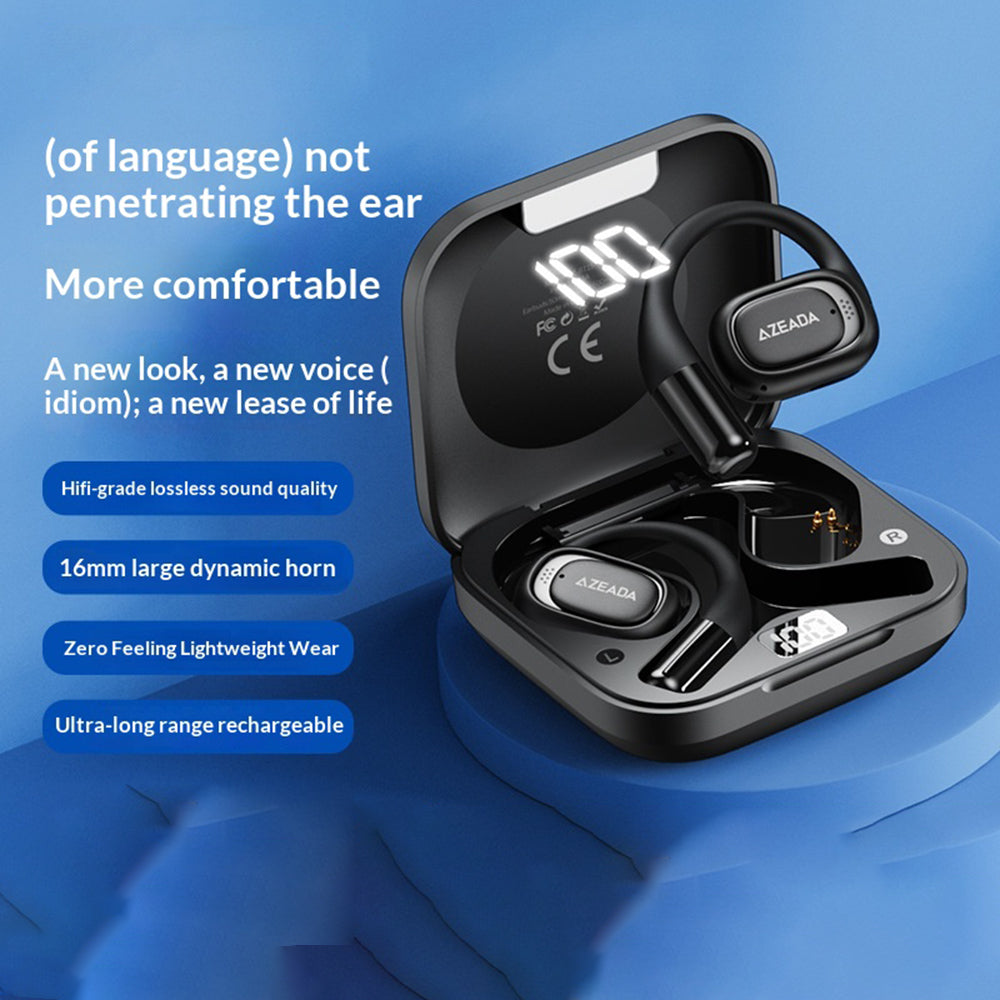 AZEADA AZ-BT15 ENC Noise Cancelling Ear Hook Wireless Bluetooth-compatible Earbuds OWS Air Conduction Earbuds