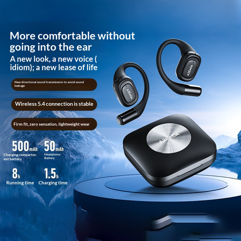 AZEADA AZ-BT15 ENC Noise Cancelling Ear Hook Wireless Bluetooth-compatible Earbuds OWS Air Conduction Earbuds