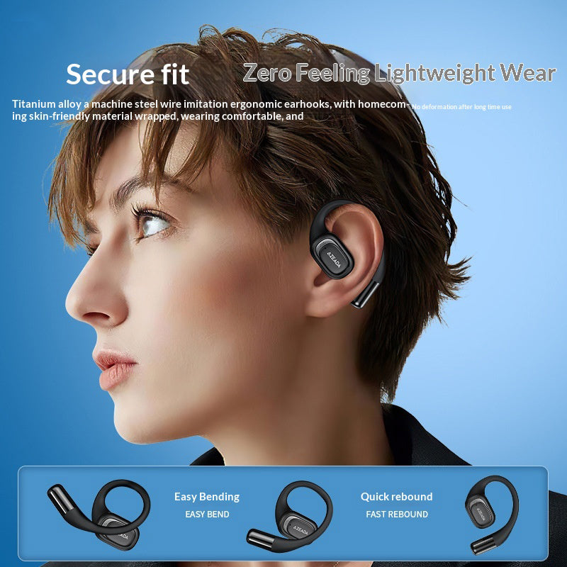 AZEADA AZ-BT15 ENC Noise Cancelling Ear Hook Wireless Bluetooth-compatible Earbuds OWS Air Conduction Earbuds