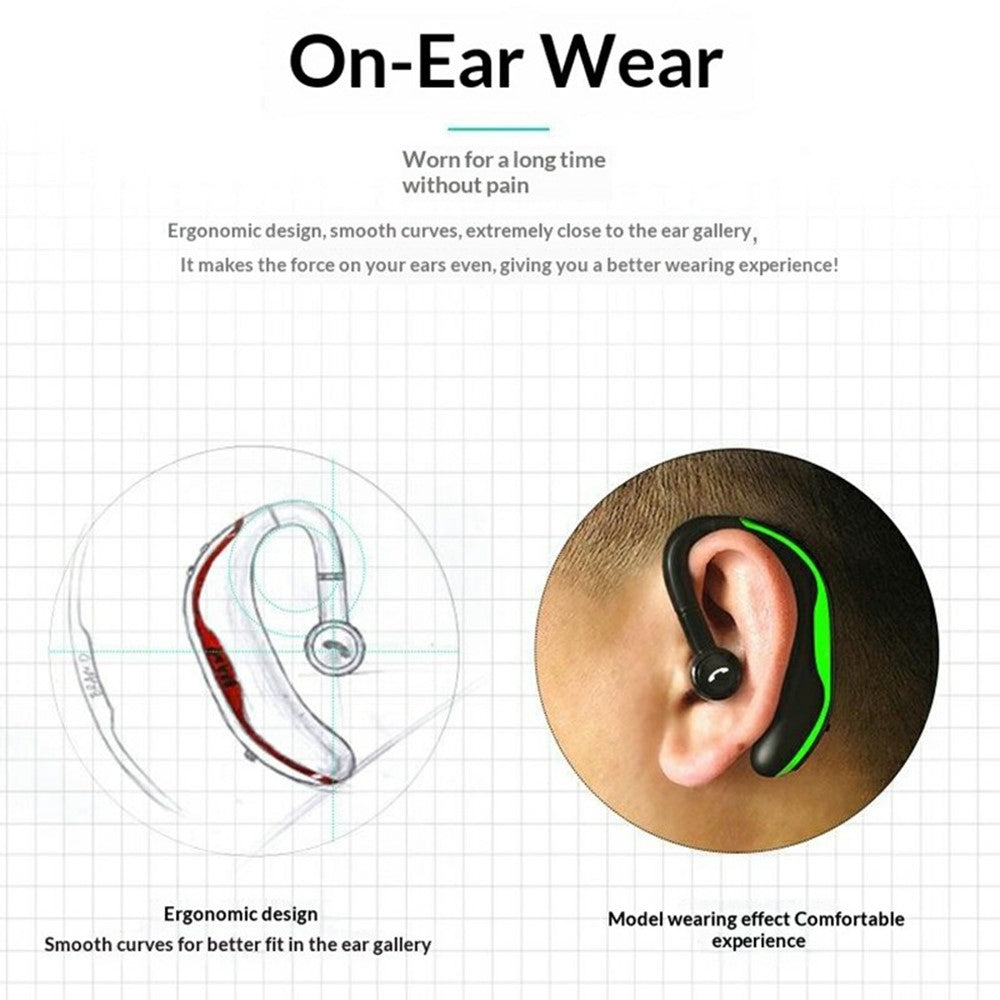 F600 Wireless Bluetooth-compatible Ear Hook Earphone 200H Standby 18H Call Time Hands-free Driving Business Sports Headphone