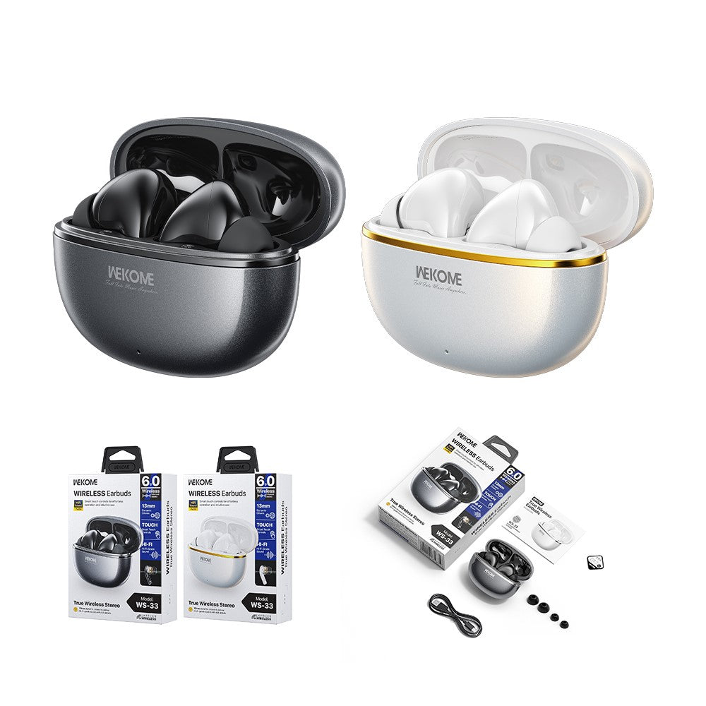 WEKOME WS-33 Wireless Bluetooth-compatible Earbuds 13mm Drivers Hi-Fi Audio Touch Control In-Ear Earphones for Music