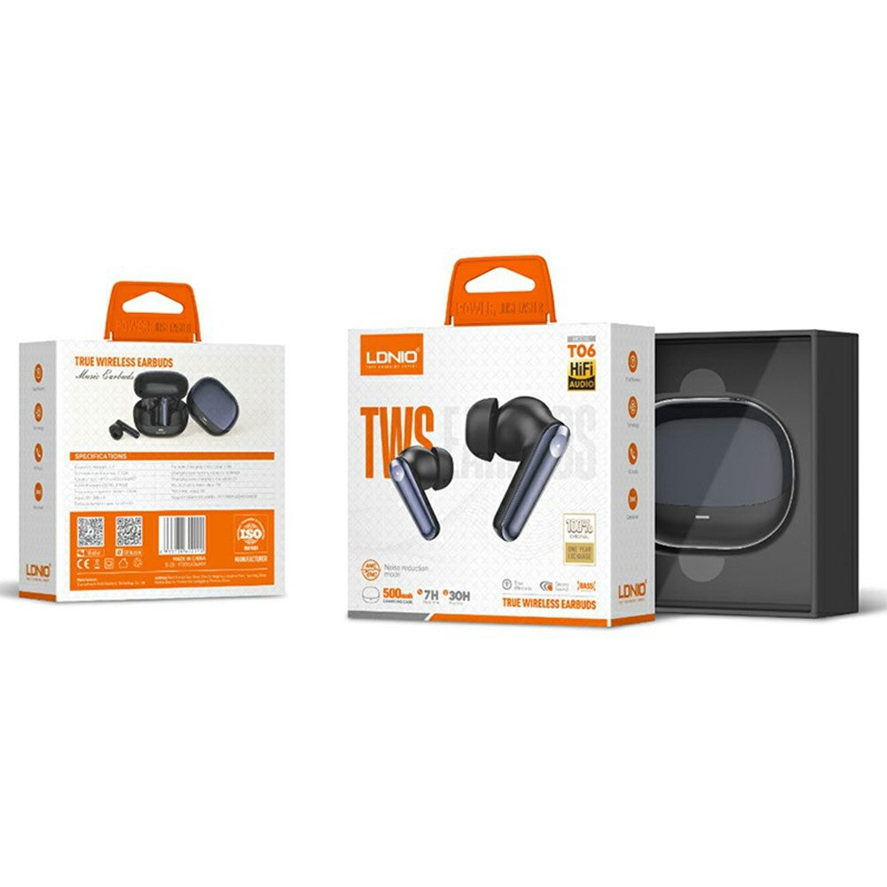 LDNIO T06 TWS Bluetooth-compatible 5.3 Earbuds Noise Cancelling Wireless In-ear Music Earbuds