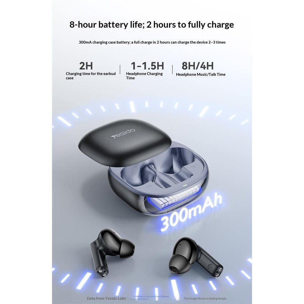 YESIDO TWS43 Bluetooth-compatible 6.0 Earbuds ANC ENC Noise Cancelling TWS Earphones for Music Call