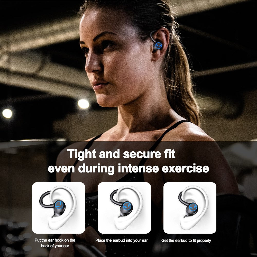 Q25 TWS Earbuds In-ear Wireless Headset Bluetooth-compatible 5.1 Earphone Waterproof Noise Reduction Design Sports Earhook Headphone