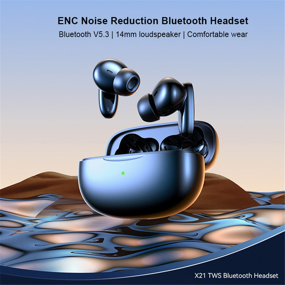 XUNDD X21 TWS Headphones V5.3 Bluetooth-compatible Earphones ENC Noise Reduction Wireless Earbuds
