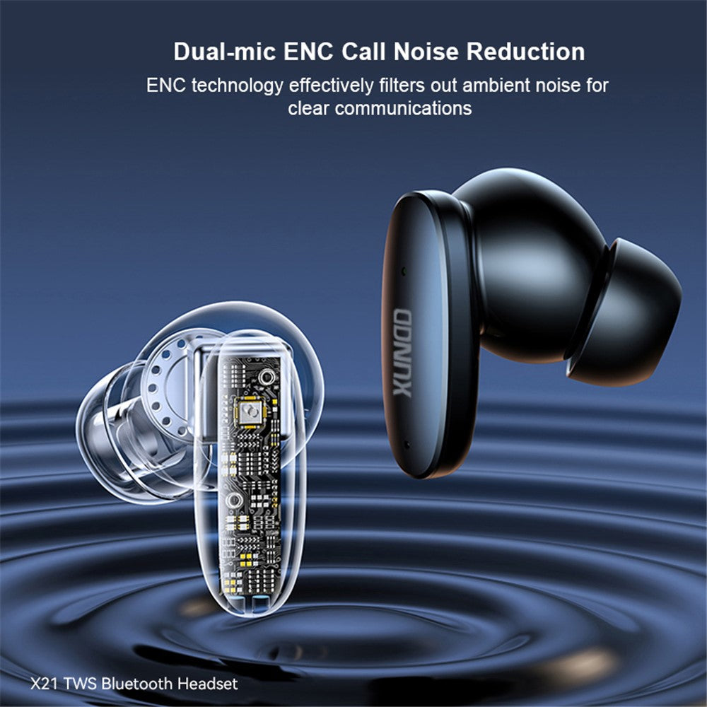 XUNDD X21 TWS Headphones V5.3 Bluetooth-compatible Earphones ENC Noise Reduction Wireless Earbuds