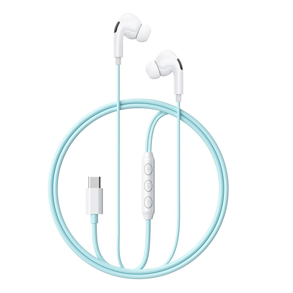WEKOME YB13 Macaron Series Type-C Wired Earphone 10mm HiFi Sound In-Ear Headphone for Music Calls