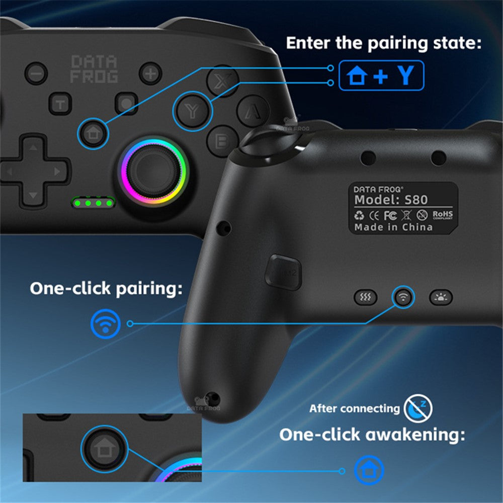 DATA FROG S80 Elite Edition Controller for Nintendo Switch / Switch Lite / OLED / PC Bluetooth-Compatible Gamepad