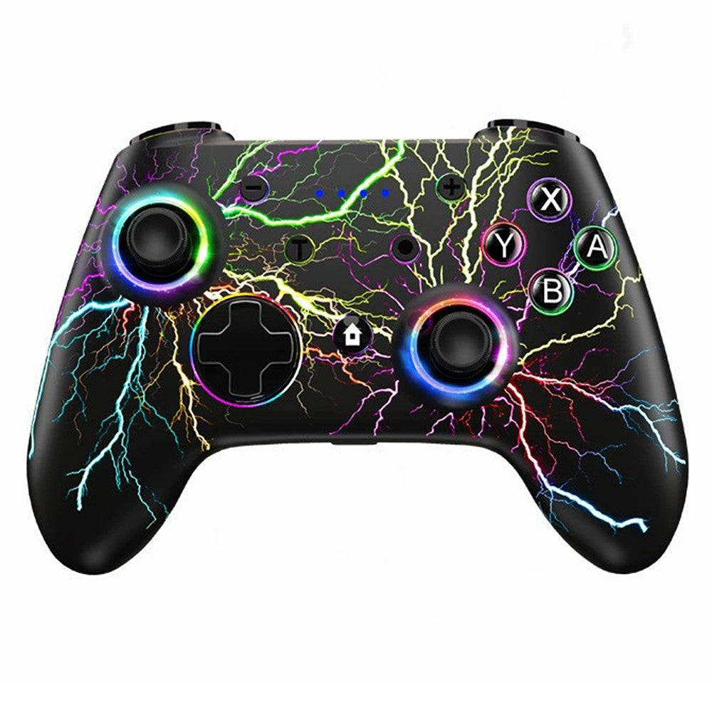 CX-270L Wireless Game Controller Six-Axis Gyroscope Vibration Bluetooth-Compatible Colorful Light Gamepad