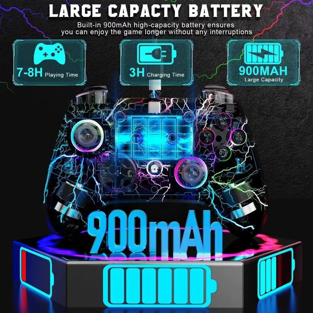 CX-270L Wireless Game Controller Six-Axis Gyroscope Vibration Bluetooth-Compatible Colorful Light Gamepad