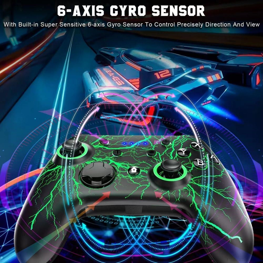 CX-270L Wireless Game Controller Six-Axis Gyroscope Vibration Bluetooth-Compatible Colorful Light Gamepad
