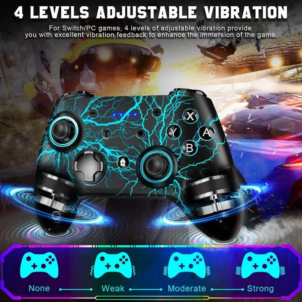 CX-270L Wireless Game Controller Six-Axis Gyroscope Vibration Bluetooth-Compatible Colorful Light Gamepad