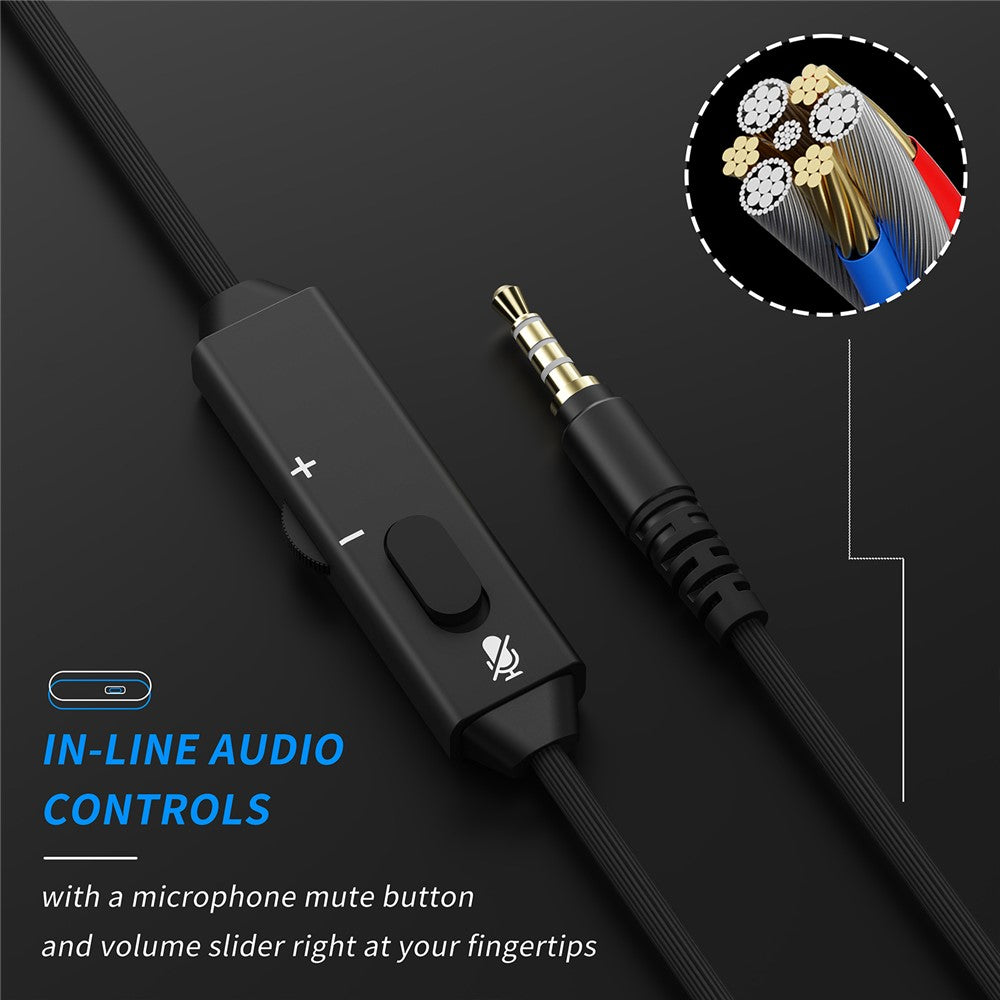BINNUNE BG02 Gaming Headset 3.5mm Wired Headphones with Microphone For PC  /  Laptop  /  Desktop