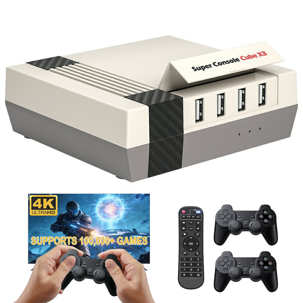 Super Console Cube X3 256GB Retro Game Console Built-in 100000+ Games EmuELEC / Android 9.0 / CoreELEC 3-System Game Box with 4K Output