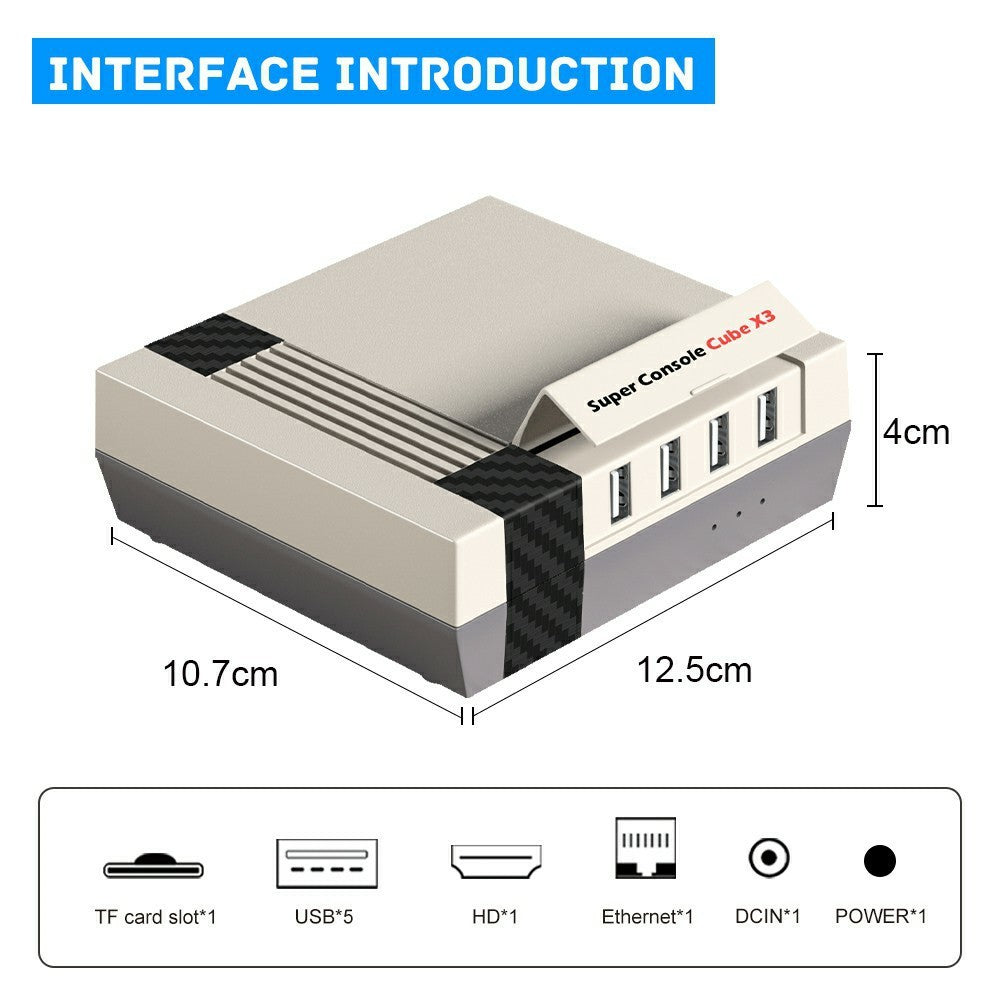 Super Console Cube X3 256GB Retro Game Console Built-in 100000+ Games EmuELEC / Android 9.0 / CoreELEC 3-System Game Box with 4K Output