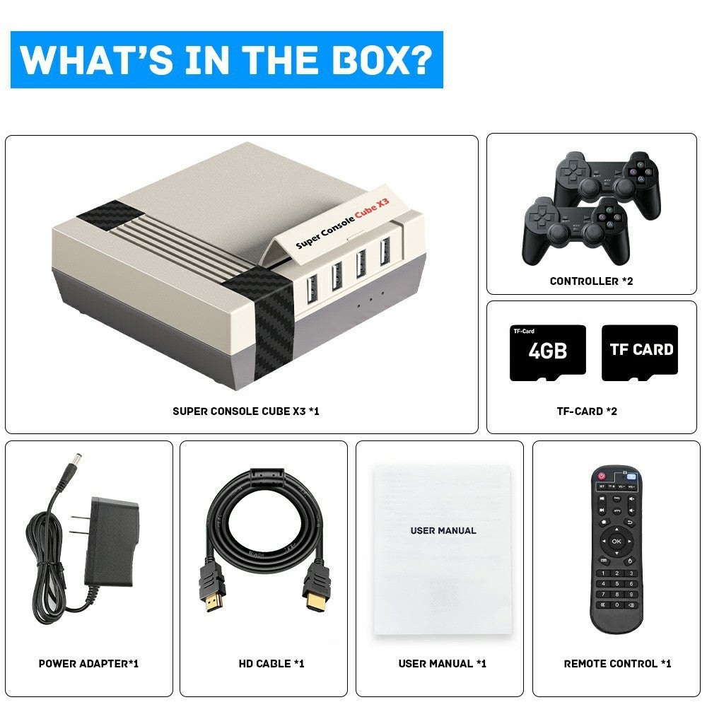 Super Console Cube X3 256GB Retro Game Console Built-in 100000+ Games EmuELEC / Android 9.0 / CoreELEC 3-System Game Box with 4K Output