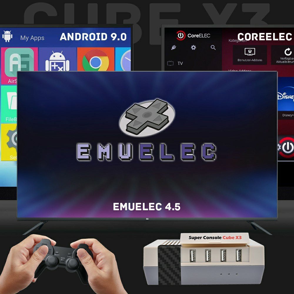 Super Console Cube X3 256GB Retro Game Console Built-in 100000+ Games EmuELEC / Android 9.0 / CoreELEC 3-System Game Box with 4K Output