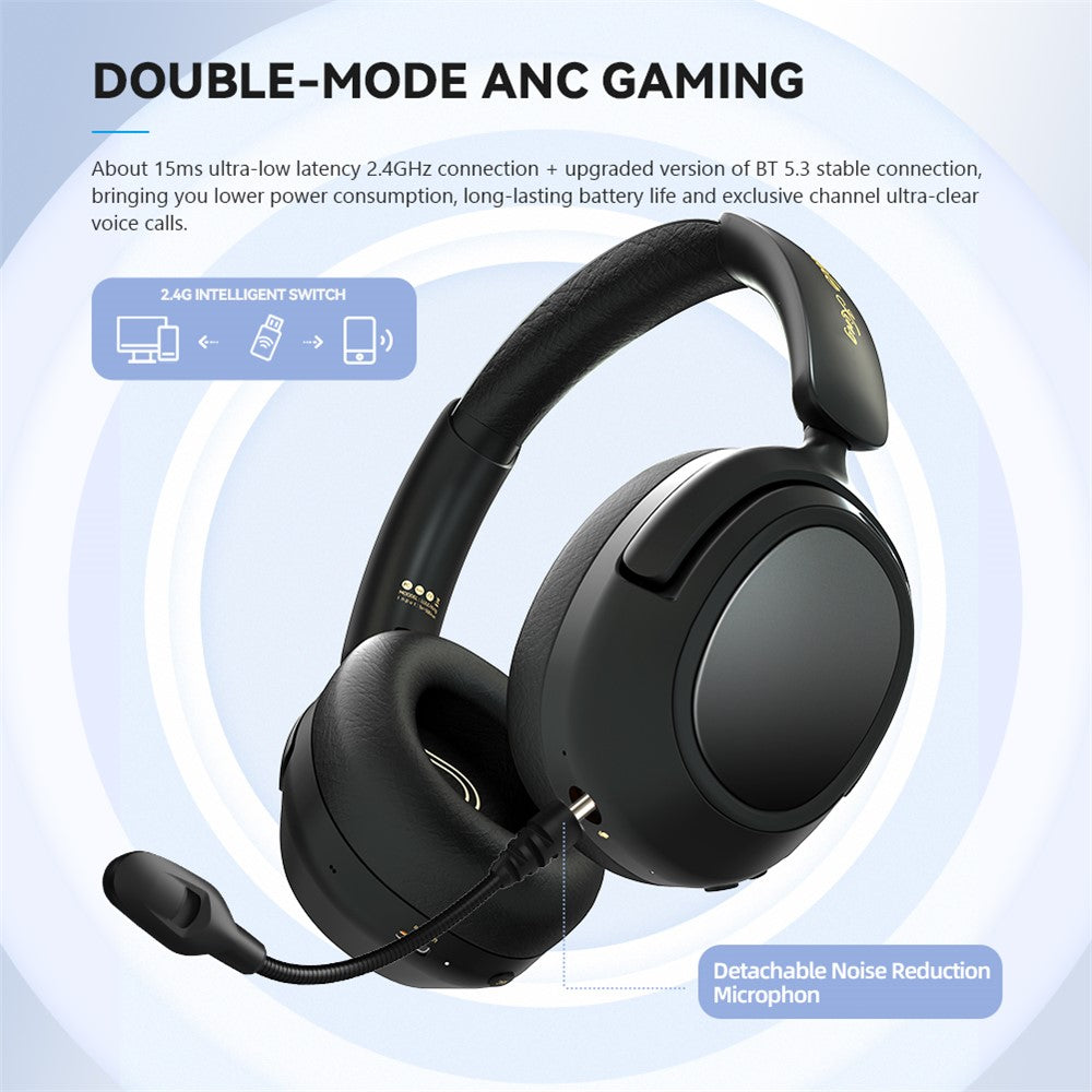 2.4G Wireless Headphone ANC Headset Bluetooth-compatible Music Gaming Earphone