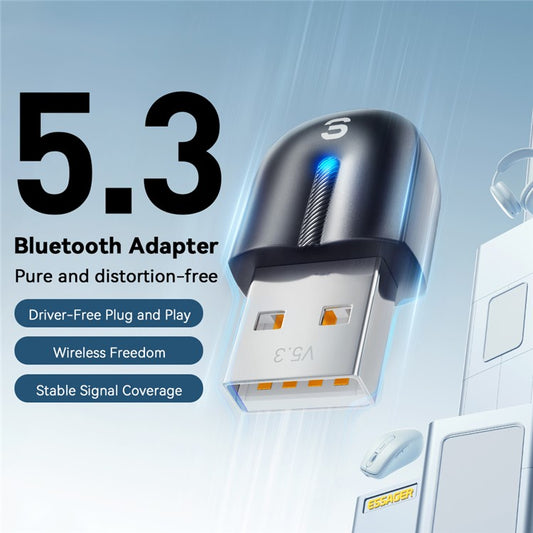 ESSAGER EBT53-BH01-P USB Bluetooth-kompatibel 5.3 Adapter Plug and Play för PC