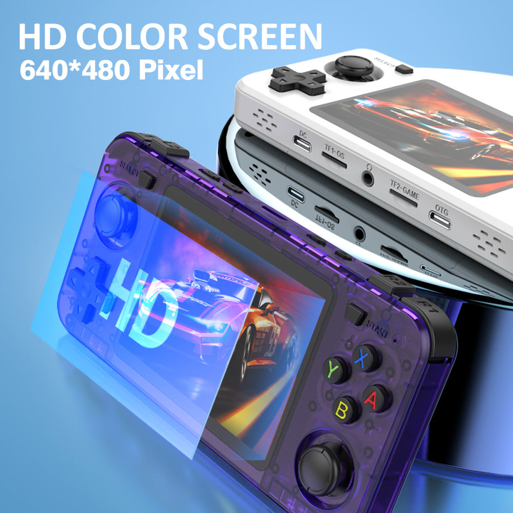 R36H Handheld Game Console 3.5 Inch IPS Screen Built in 128G Video Game Console, ARKOS System